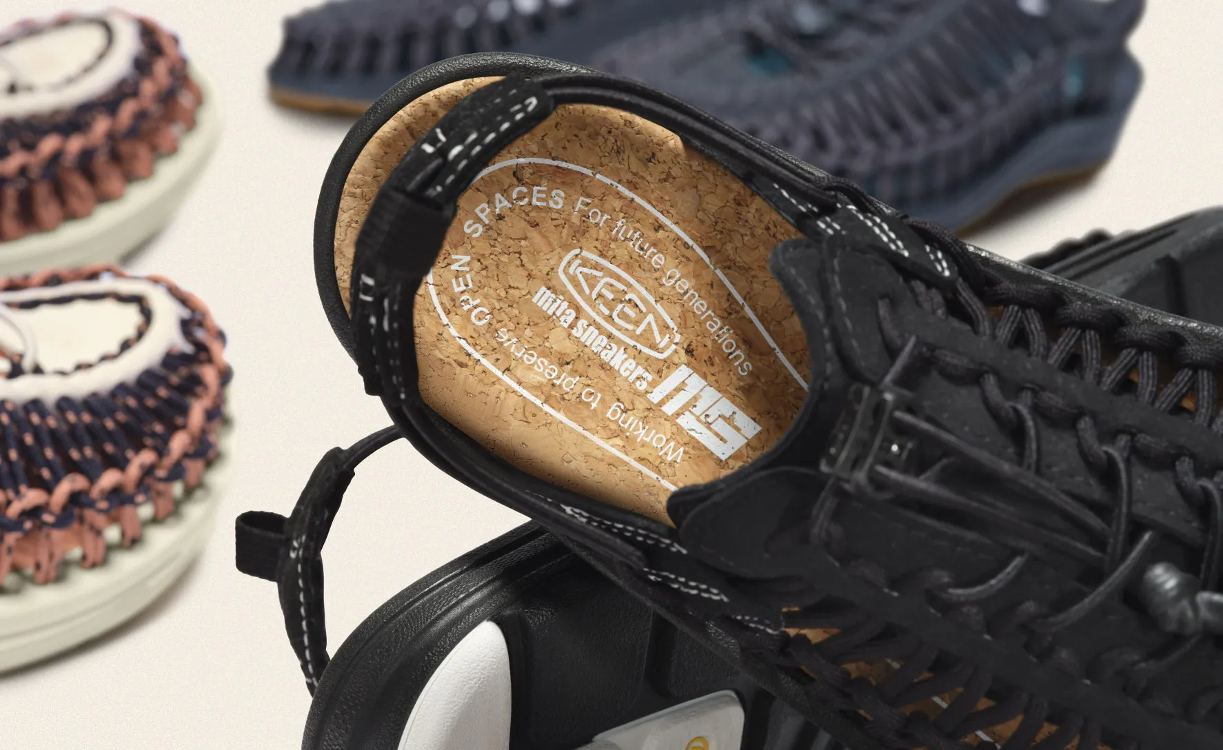 All Gender UNEEK II Convertible x Mita Sneakers  |  Black/Ms4,Soft Comfortable Sandals