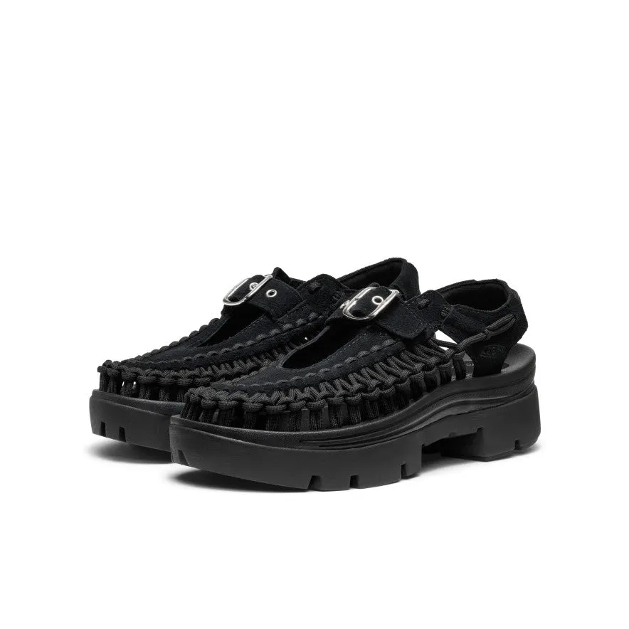 All Gender UNEEK PLT Mary Jane Sneaker  |  Black/Black,Soft Comfortable Sandals