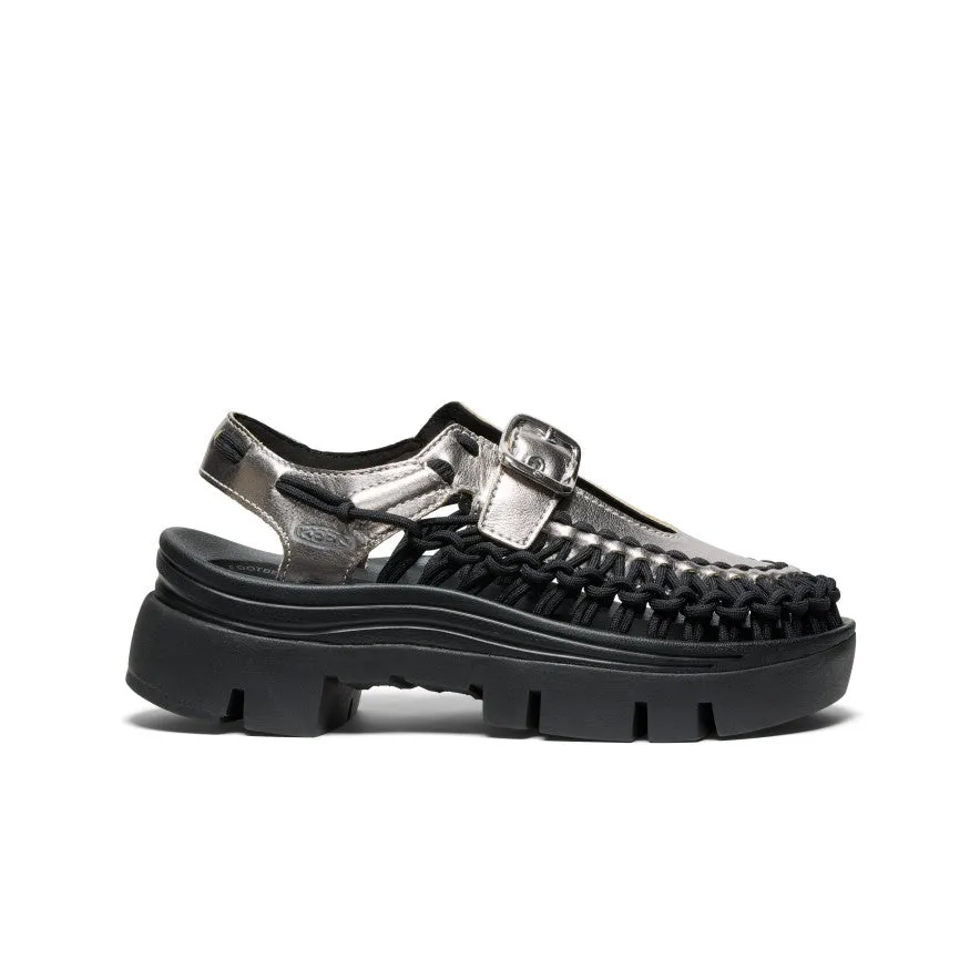 All Gender UNEEK PLT Mary Jane Sneaker  |  Silver/Black,Soft Comfortable Sandals