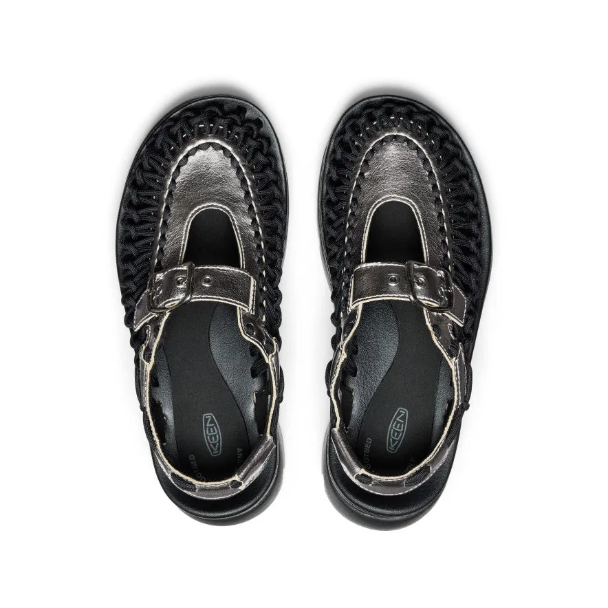 All Gender UNEEK PLT Mary Jane Sneaker  |  Silver/Black,Soft Comfortable Sandals