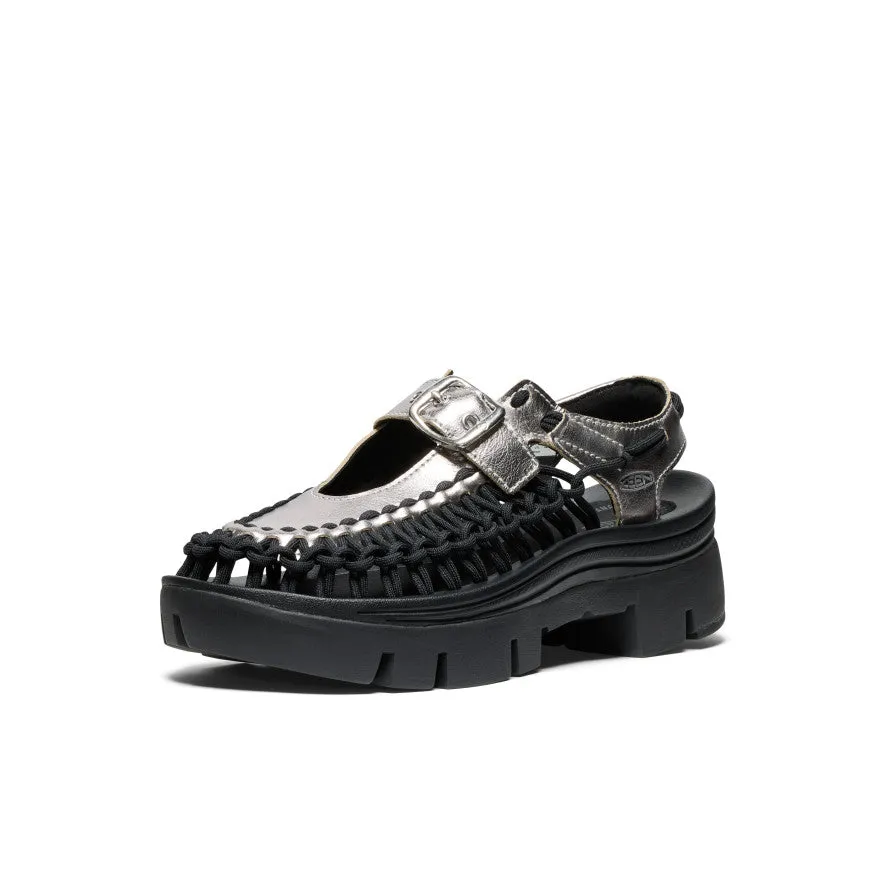 All Gender UNEEK PLT Mary Jane Sneaker  |  Silver/Black,Soft Comfortable Sandals