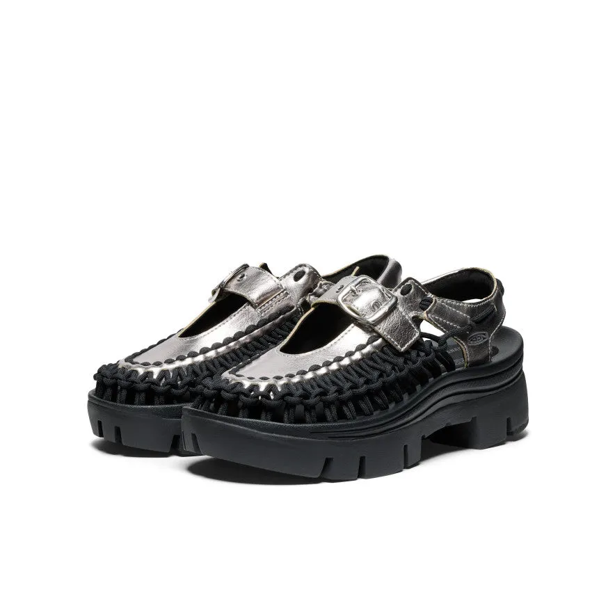 All Gender UNEEK PLT Mary Jane Sneaker  |  Silver/Black,Soft Comfortable Sandals