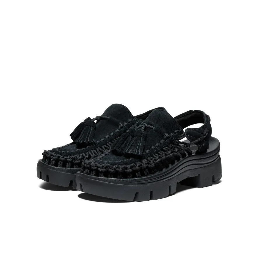 All Gender UNEEK PLT Tassel Sneaker  |  Black/Black,Soft Comfortable Sandals
