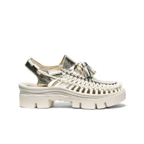All Gender UNEEK PLT Tassel Sneaker  |  Champagne Gold/Star White,Soft Comfortable Sandals