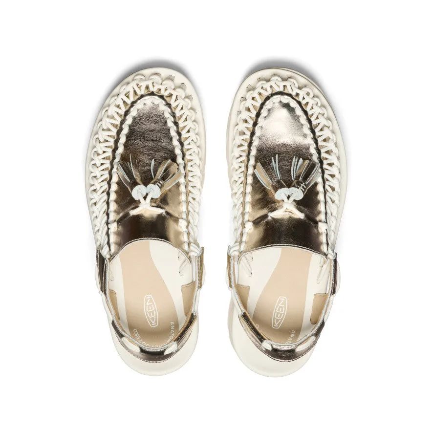 All Gender UNEEK PLT Tassel Sneaker  |  Champagne Gold/Star White,Soft Comfortable Sandals