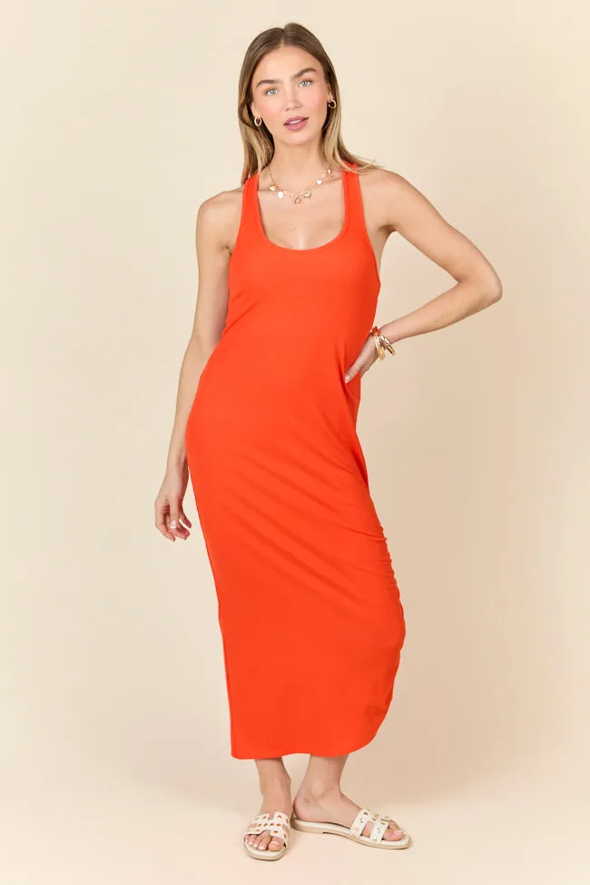 All The Reason Red Razor Back Knit Dress,Daily Outfit