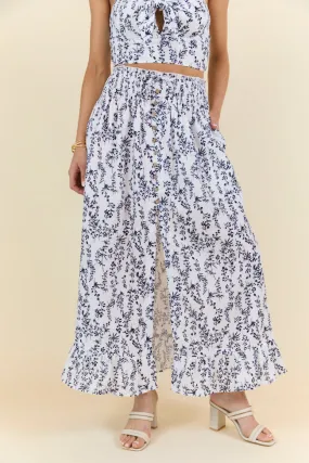 Always Been You Navy Floral Maxi Skirt,Women Skirts Comfort