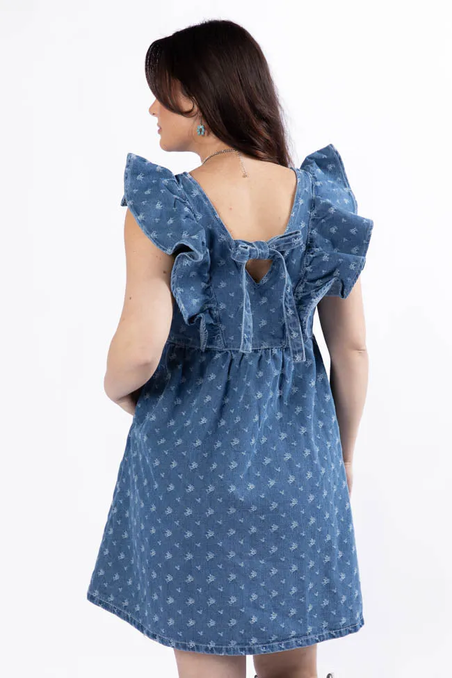 Back Home Burnout Detail Denim Babydoll Dress,Daily Outfit