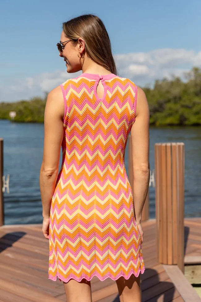 Beach Bound Multi Chevron Knit Dress,Daily Outfit