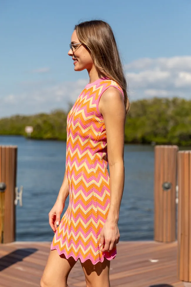 Beach Bound Multi Chevron Knit Dress,Daily Outfit