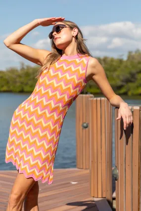 Beach Bound Multi Chevron Knit Dress,Daily Outfit