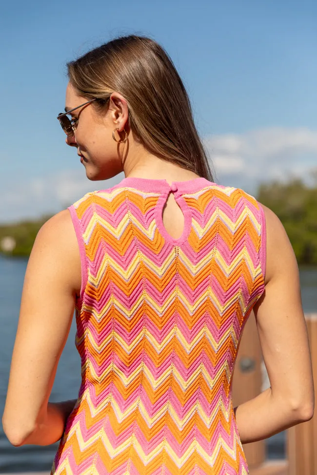 Beach Bound Multi Chevron Knit Dress,Daily Outfit
