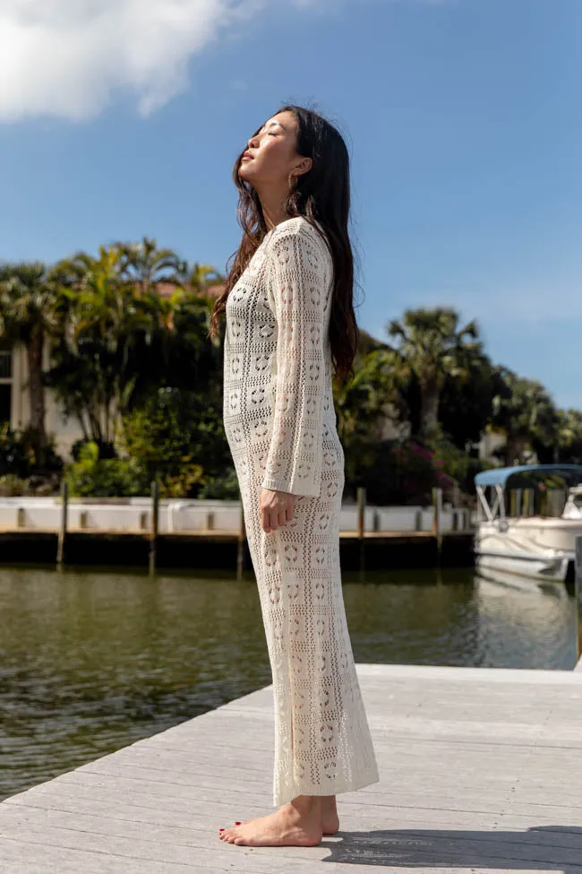 Being Shady Natural Open Knit Midi Cover Up SALE,Daily Outfit
