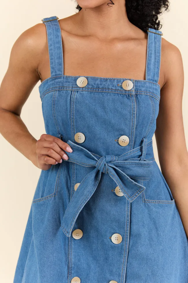 Bless Your Heart Button Denim Dress SALE,Daily Outfit