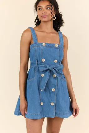 Bless Your Heart Button Denim Dress SALE,Daily Outfit