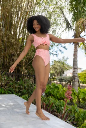 Botanical Bay Coral Floral Bikini Top SALE,Swimwear