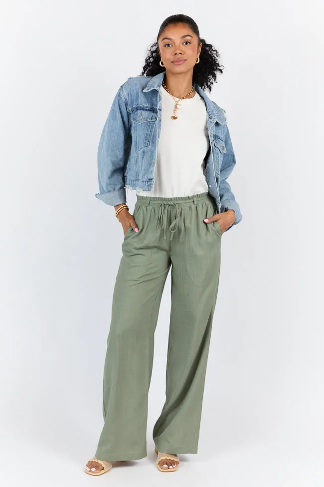 Charmed Moment Sage Pull On Pants,Women Pants