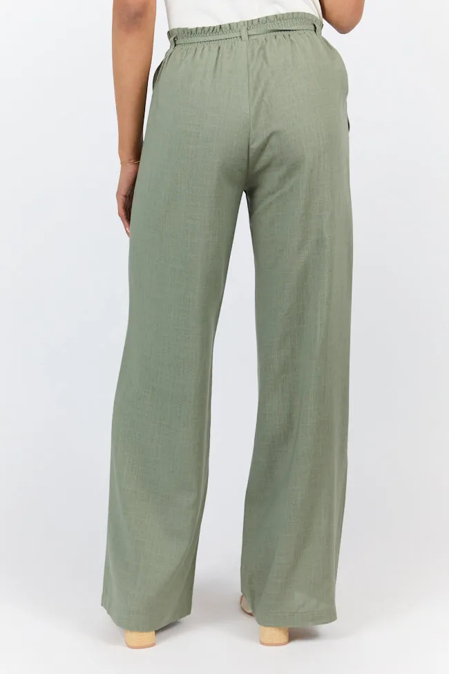 Charmed Moment Sage Pull On Pants,Women Pants