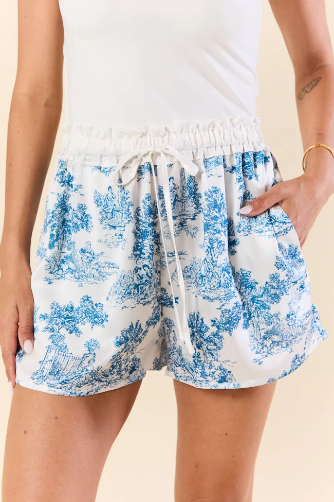 Chateau Dreams Satin Ruffle Pajama Shorts,Women Pants