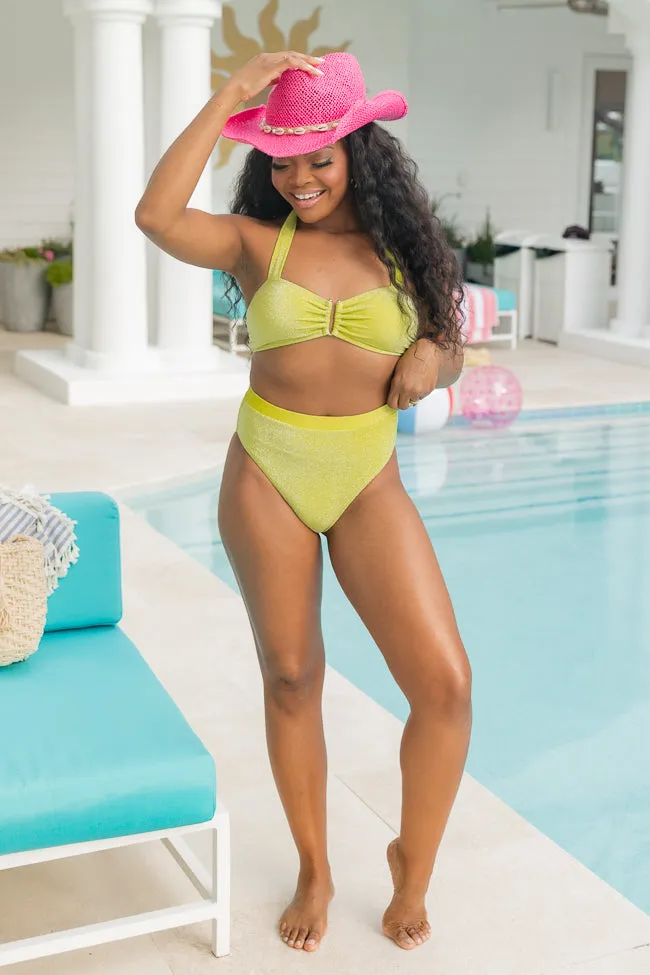 Classic Coastal Green Shimmer Bikini Bottoms SALE,Swimwear