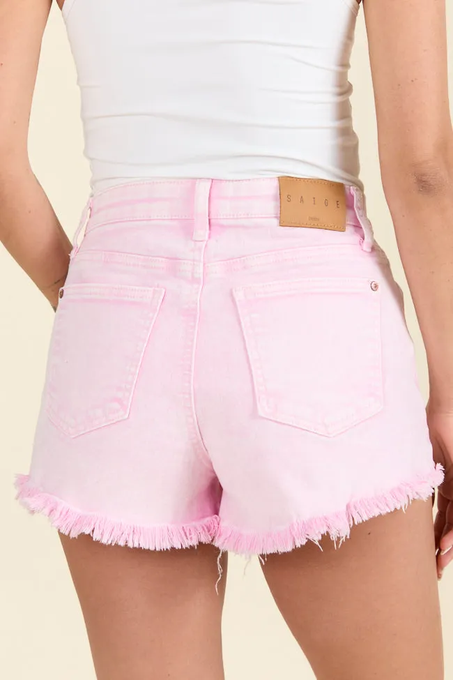 Close Connections Pink Denim Shorts,Women Shorts