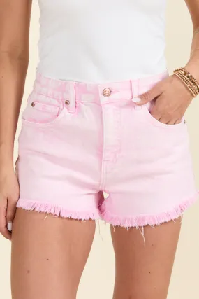 Close Connections Pink Denim Shorts,Women Shorts