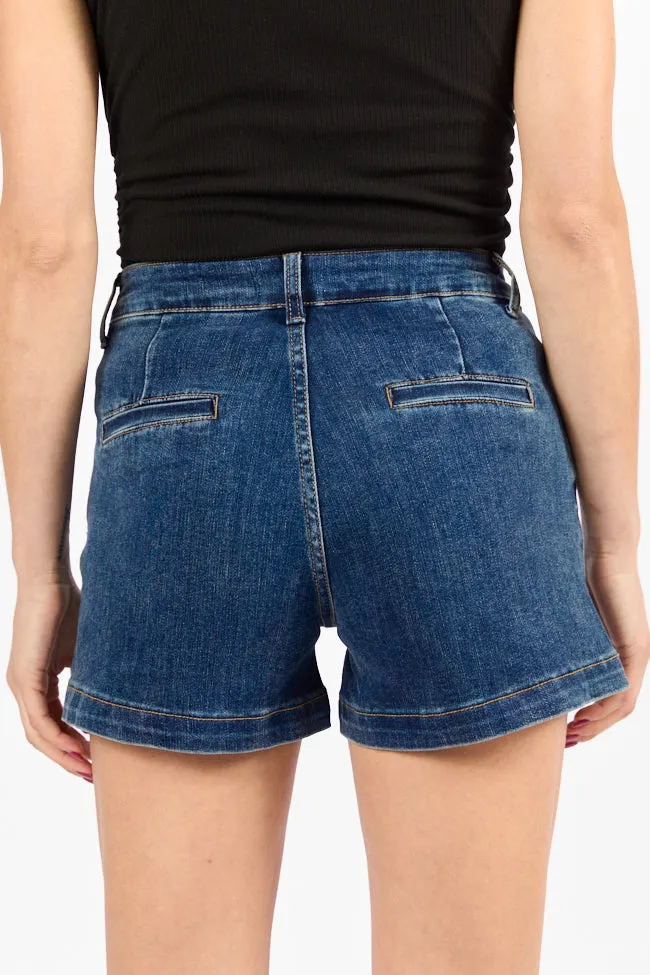 Come As You Are Dark Wash Relaxed Fit Denim Shorts SALE,Women Shorts
