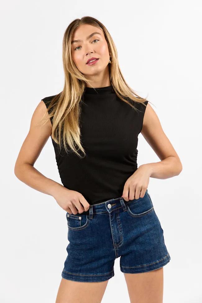 Come As You Are Dark Wash Relaxed Fit Denim Shorts SALE,Women Shorts