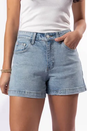 Come As You Are Light Wash Relaxed Fit Denim Shorts SALE,Women Shorts