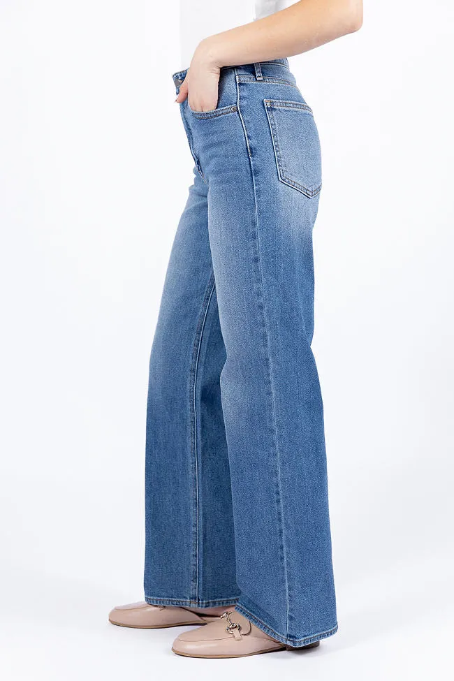 Cosette Medium Wash Relaxed Jeans,Women Pants