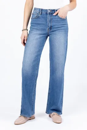 Cosette Medium Wash Relaxed Jeans,Women Pants