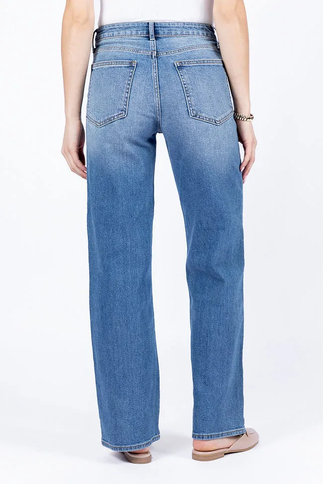 Cosette Medium Wash Relaxed Jeans,Women Pants