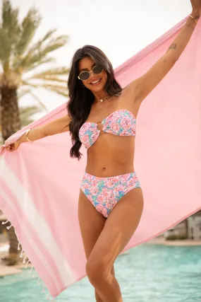 Current Events Floral Multi Ring Detail Bikini Top SALE,Swimwear