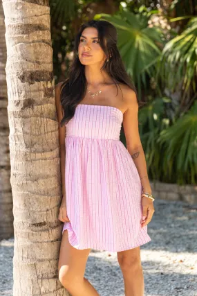 Dancin' Down The Shore Strapless Striped Mini Dress SALE,Daily Outfit
