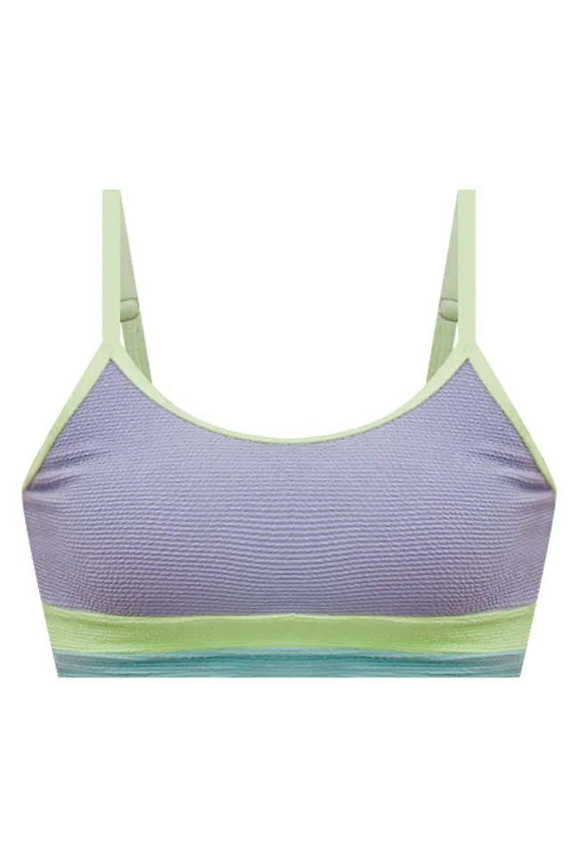 Do Not Disturb Lilac Color Block Bikini Top SALE,Swimwear