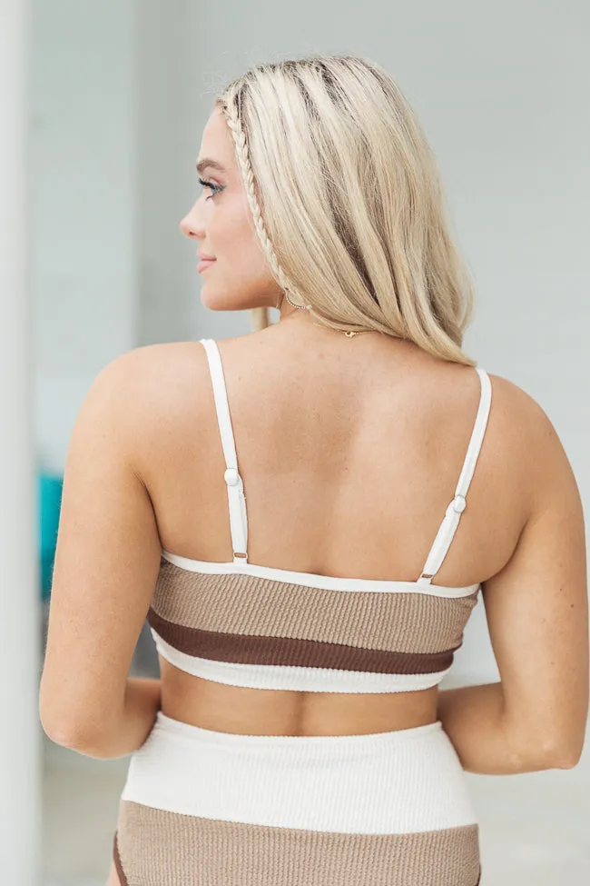 Do Not Disturb Neutral Color Block Bikini Top SALE,Swimwear