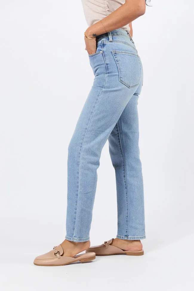 Eden Light Wash Straight Leg Jean,Women Pants