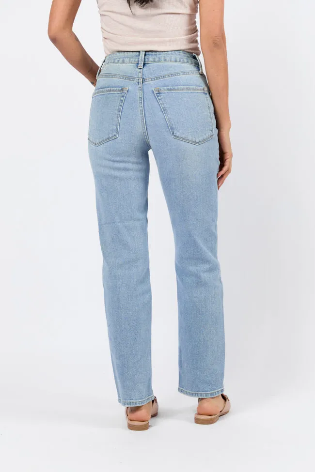 Eden Light Wash Straight Leg Jean,Women Pants