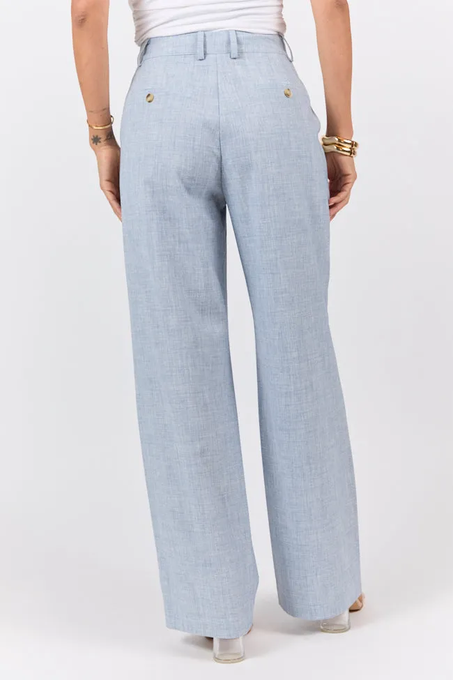 Effortless Style Chambray Woven Trousers,Women Pants