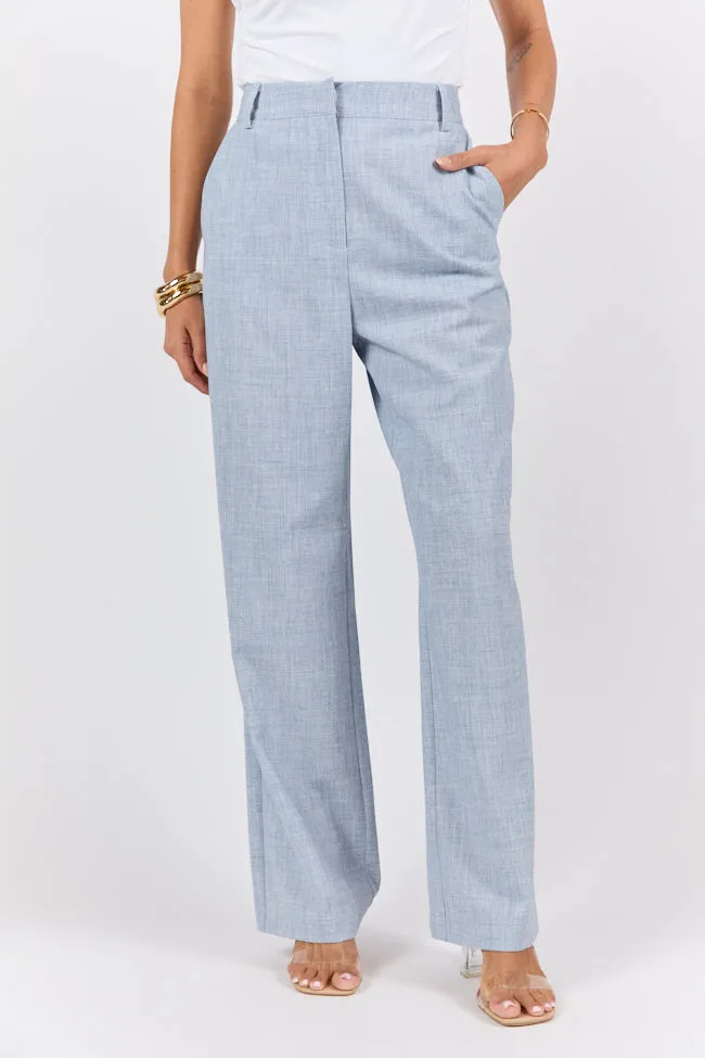 Effortless Style Chambray Woven Trousers,Women Pants