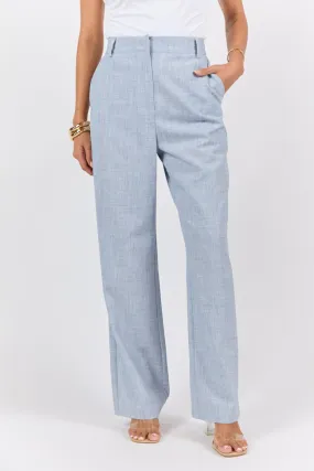 Effortless Style Chambray Woven Trousers,Women Pants