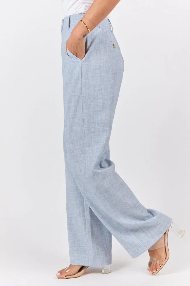 Effortless Style Chambray Woven Trousers,Women Pants