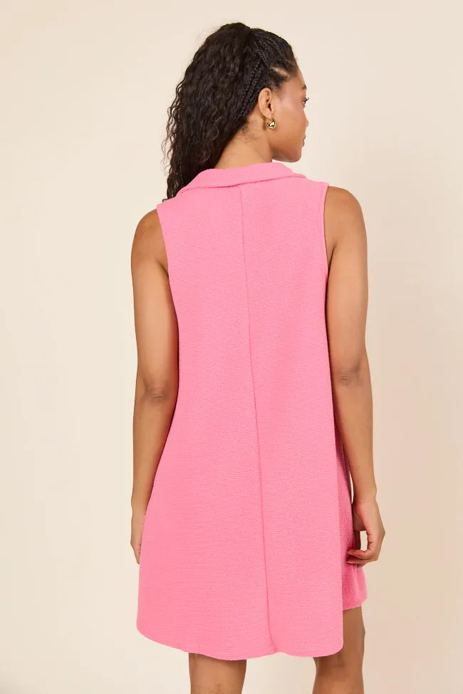 Ellen Pink Collared Tank Dress,Daily Outfit