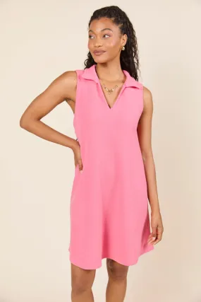 Ellen Pink Collared Tank Dress,Daily Outfit