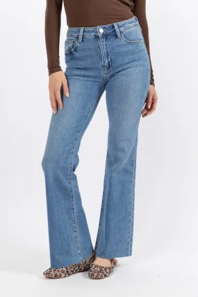 Eve Medium Wash Flare Jeans,Women Pants