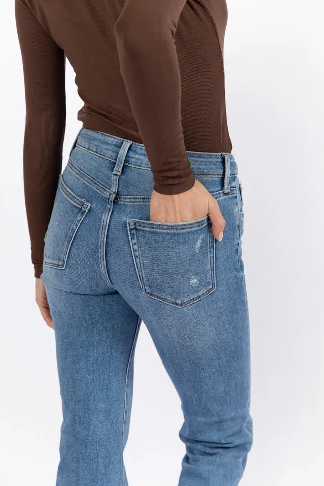 Eve Medium Wash Flare Jeans,Women Pants