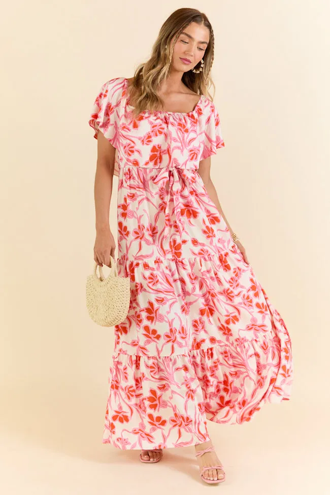Feeling Just Fine Pink and White Maxi Dress SALE,Daily Outfit