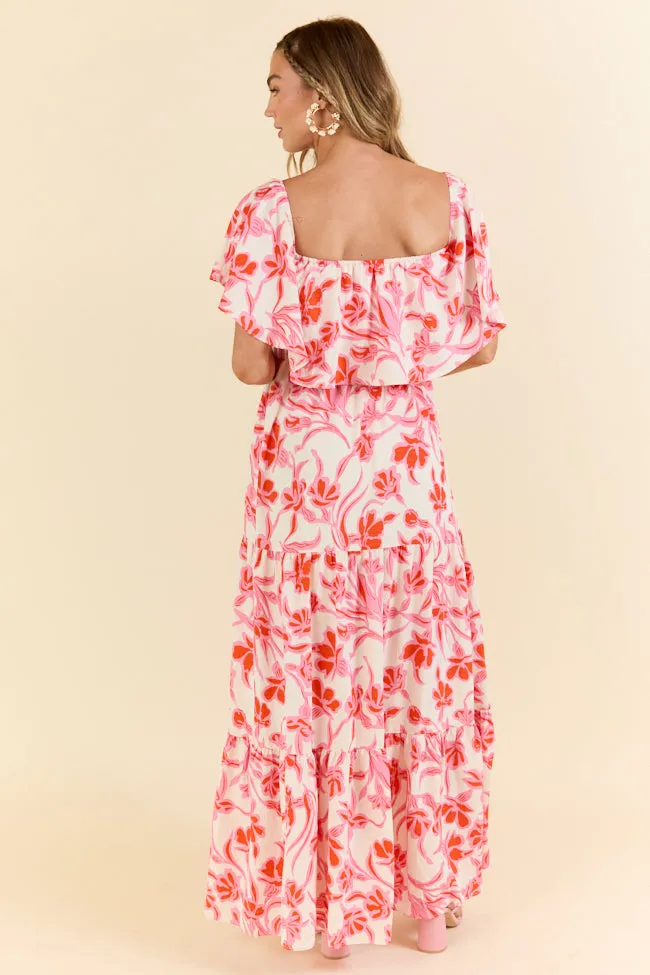 Feeling Just Fine Pink and White Maxi Dress SALE,Daily Outfit