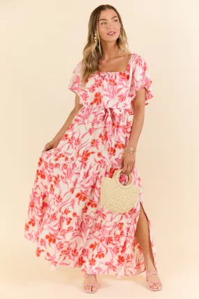 Feeling Just Fine Pink and White Maxi Dress SALE,Daily Outfit