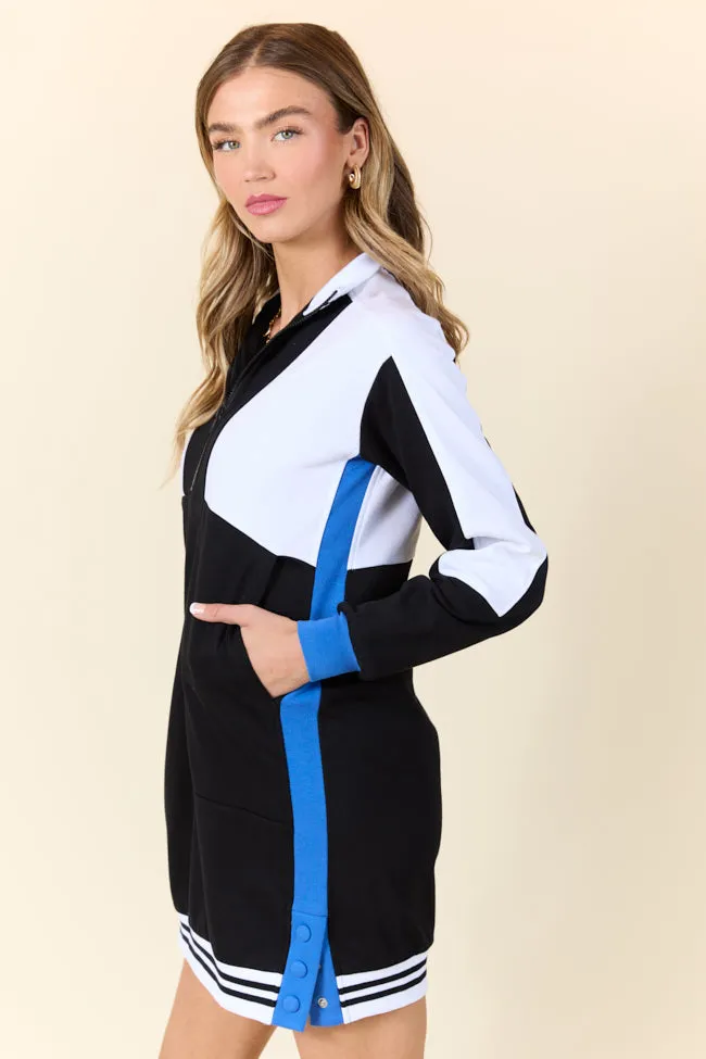 Finish Line Black Casual Long Sleeve Mini Dress,Daily Outfit